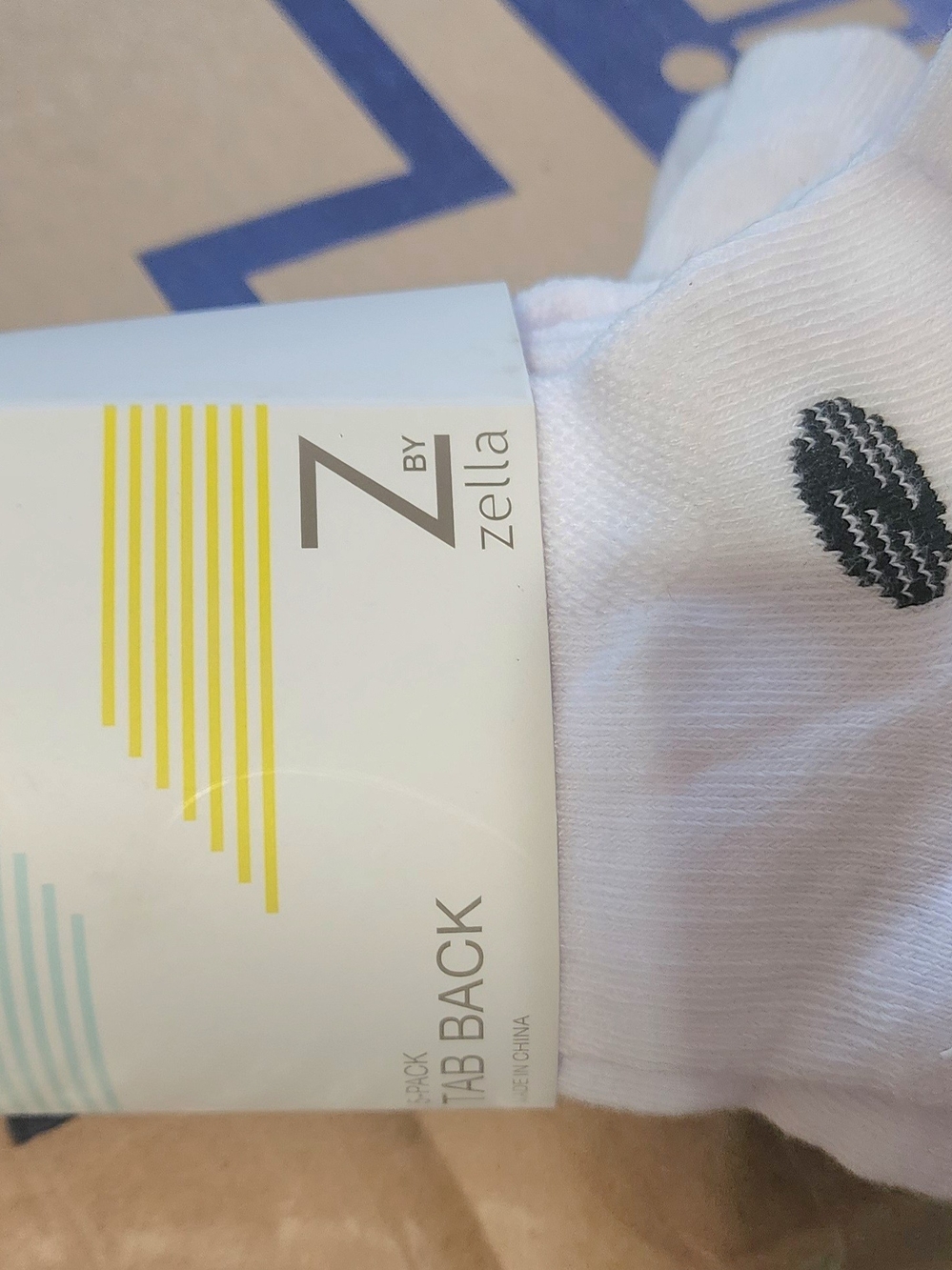 Nordstrom Zella White Athletic Socks with Black Logo Sz O/S NWT